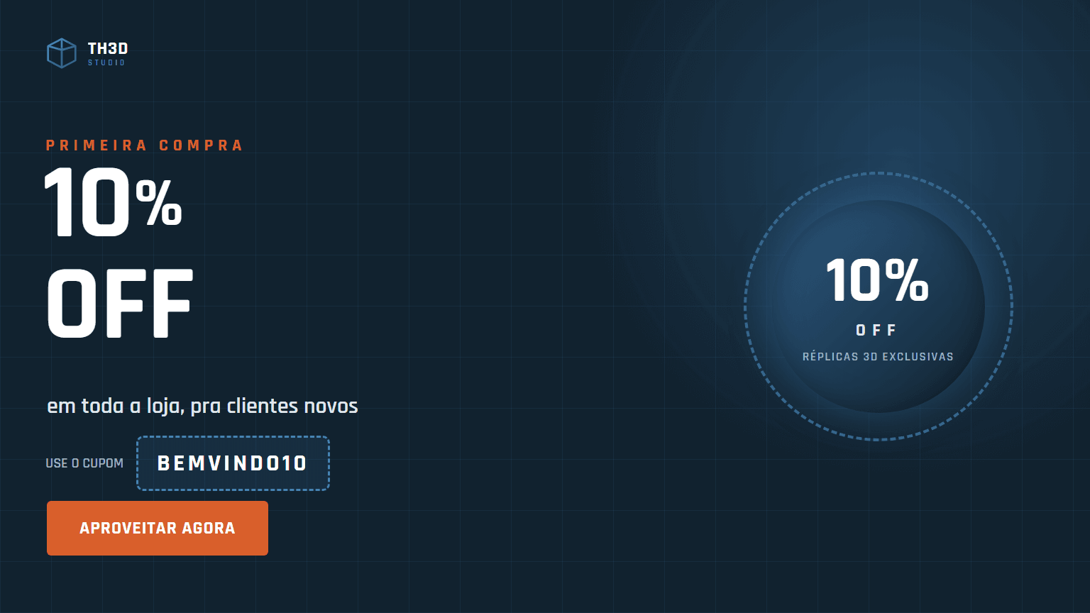 10% OFF na primeira compra — cupom BEMVINDO10