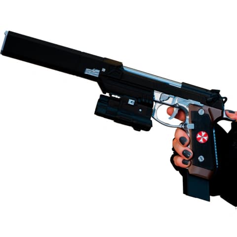 Pistola Samurai Edge Wesker Beretta 92F Réplica 3D Resident Evil 1:1 Slide Móvel